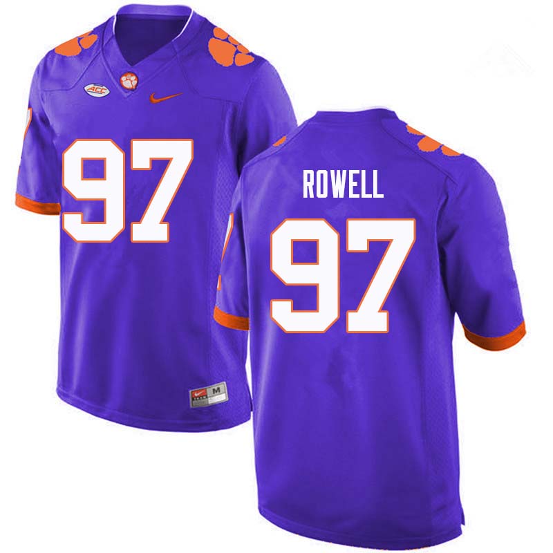 Men #97 Nick Rowell Clemson Tigers College Football Jerseys Sale-Purple